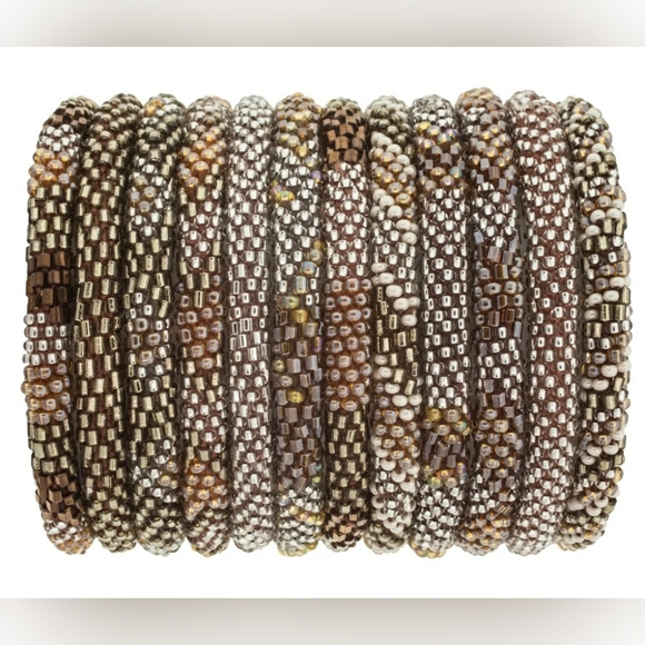 HAZELNUT -Original Roll-On® Bracelets, 7" round, made in Nepal #3 (3 pieces) - Picture 2 of 5